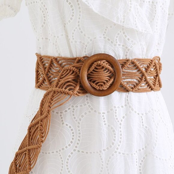 Urban Outfitters Woven Waxed Macrame Boho Bohemian Style Buckle Belt in 3 Colors - Picture 16 of 16